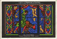 Chartres, Cathedrale, Vitrail d'Ezechiel, Le Boucher (XIIIeme)